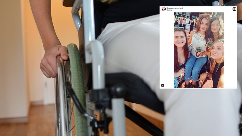 Francesca nauttii elämästö ja ystäviensä seurasta täysin rinnoin halvaantumisesta huolimatta.