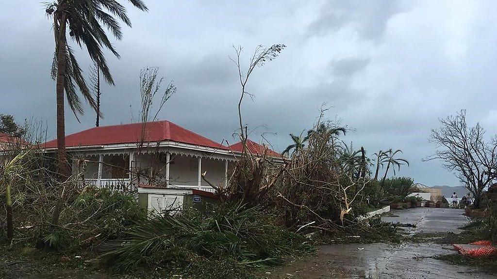 Irma-hurrikaanin tuhoja Saint Barthelemyn saarella.