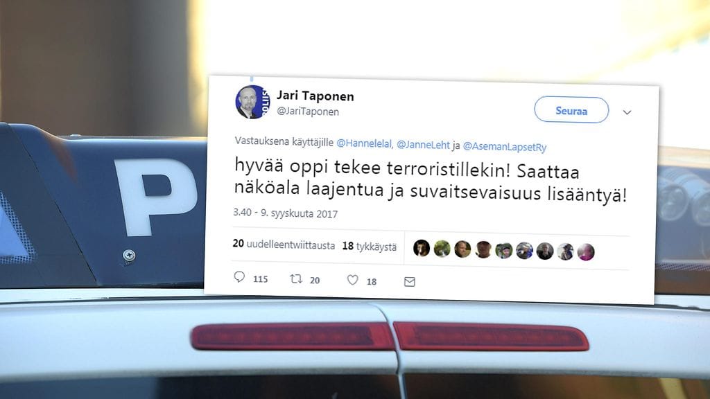 Poliisiammattikorkeakoulun ylikomisario Jari Taponen sanoo, että hänen tviiteistään noussut kohu on osa kampanjaa, jonka tarkoituksena on murentaa poliisin uskottavuutta.