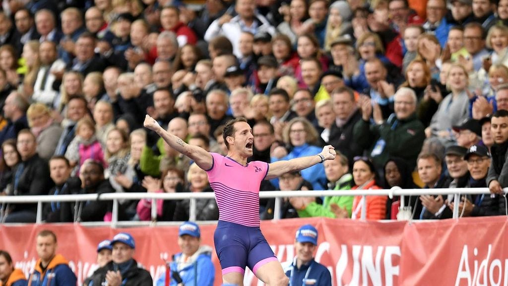 Seiväshypyn ME-mies Renaud Lavillenie kilpaili kesällä 2017 Paavo Nurmi Gamesissa.