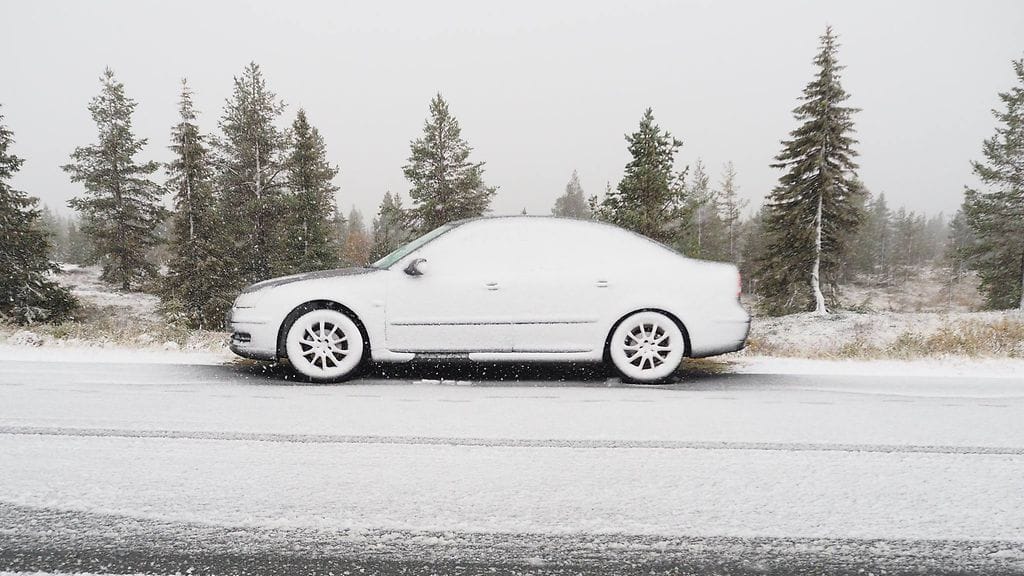 Aamulla Pallaksella satoi räntää ja lunta.