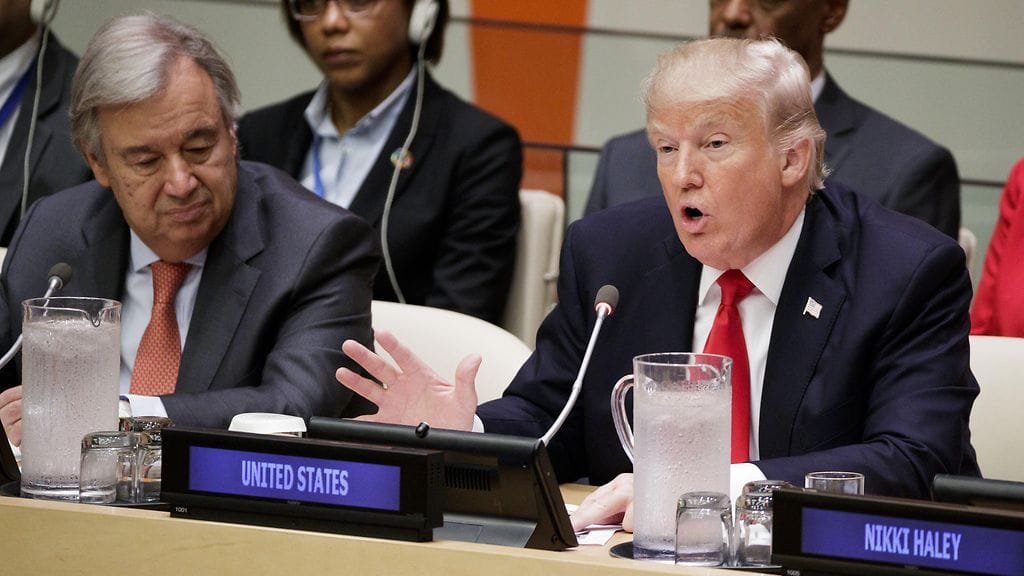 Donald Trump isännöi YK:n uudistamista käsittelevää kokousta New Yorkissa 18. syyskuuta 2017.