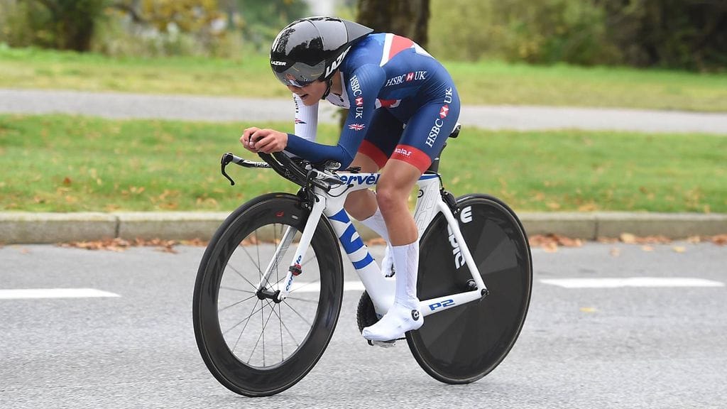 Lauren Dolan vauhdissa ennen kaatumistaan.