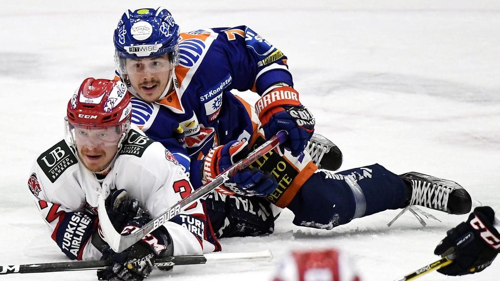 HIFK:n Lennart Petrell ja Tapparan Kristian Kuusela.