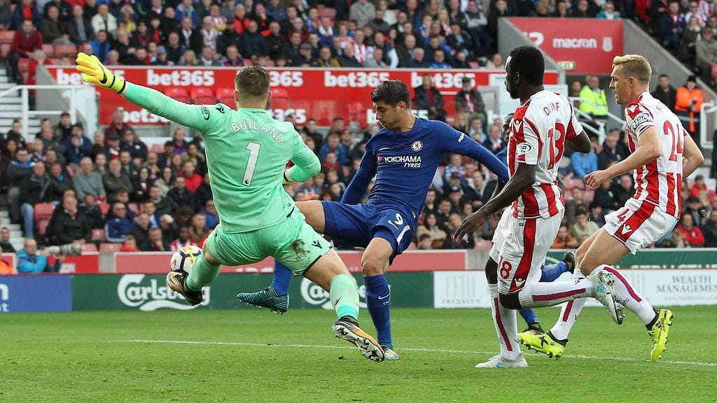 Alvaro Morata iski Stoken maaliin kolme osumaa.