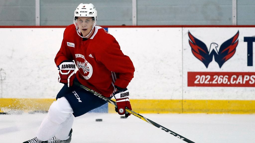 Jyrki Jokipakka Washingtonin NHL-leirillä.