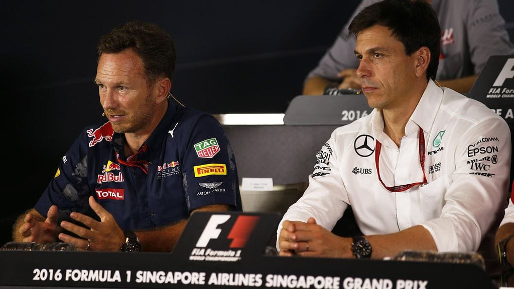 Christian Horner ja Toto Wolff.