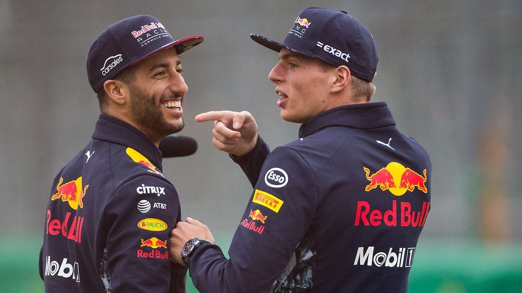 Daniel Ricciardo ja Max Verstappen.