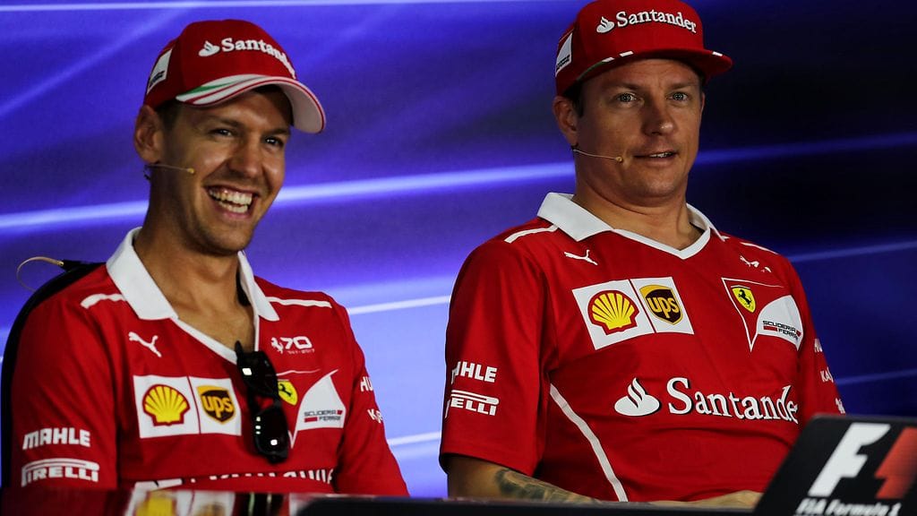 Sebastian Vettel ja Kimi Räikkönen Malesian GP:ssä.