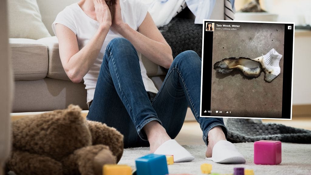 Tämän äidin aamu ei mennyt ihan putkeen.