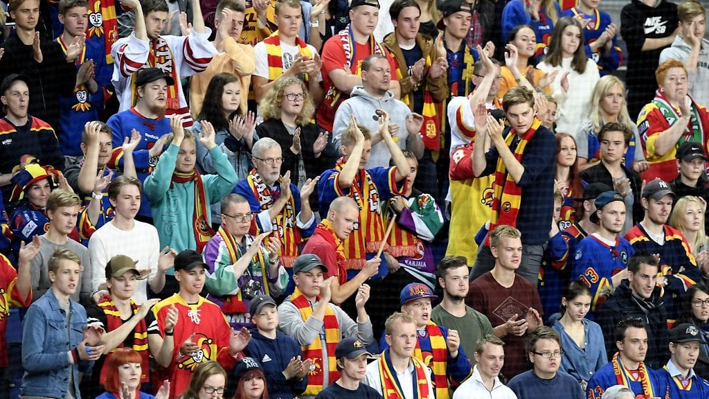 Jokereiden kannattajat Hartwall Arenalla 16. syyskuuta 2017.