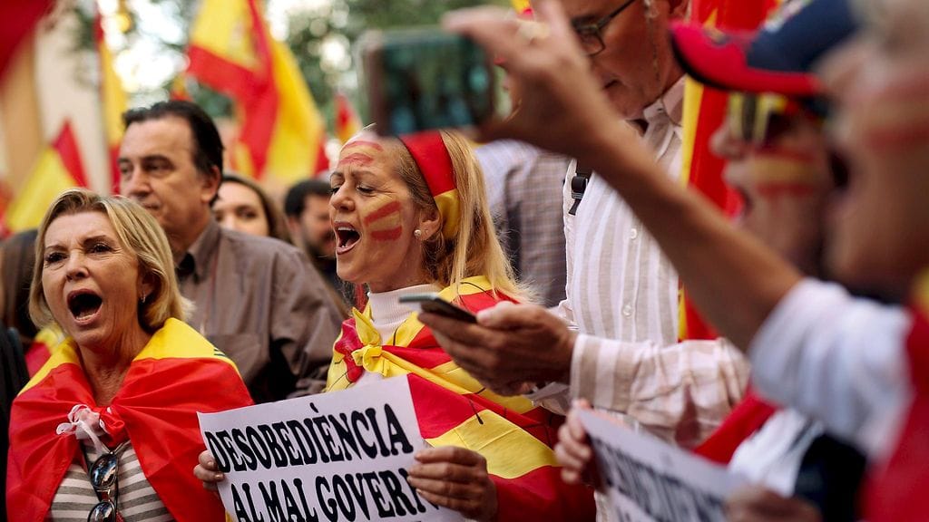 Barcelonassa on tänään osoitettu miestä Espanjan yhtenäisyyden puolesta.