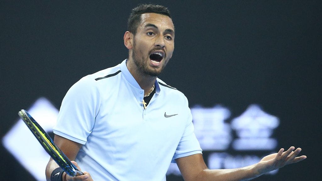 Nick Kyrgios kävi kuumana myös Pekingin finaalissa.