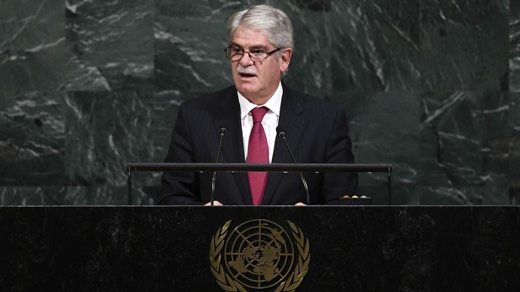 Espanjan ulkoministeri Alfonso Dastis YK:n yleiskokouksessa syyskuussa.