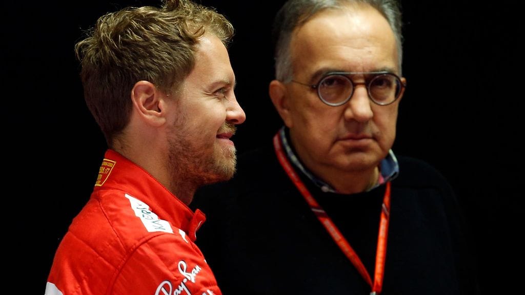 Sebastian Vettel ja Sergio Marchionne yhdessä kaudella 2017.