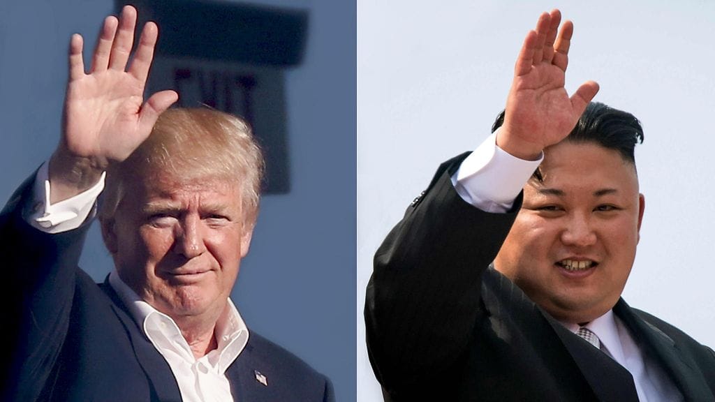Donald Trump ja Kim Jong-un haukkuvat toisiaan kuin lapset hiekkalaatikolla.