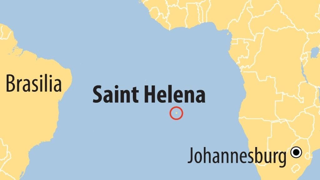 Afrikan tähdestä ja Napoleonin vankeudesta tunnetun saaren sijainnista keskellä eteläistä Atlanttia.