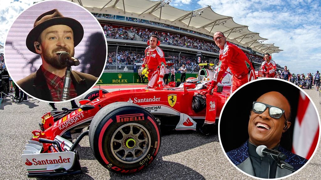Justin Timberlake ja Stevie Wonder tähdittävät Austinin GP-viikonloppua.