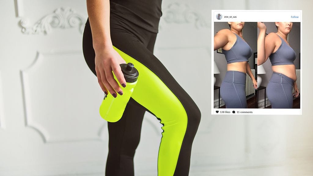 Fitness-bloggari muistuttaa, että hän on yhtä vahva ja kaunis molemmissa kuvissa.