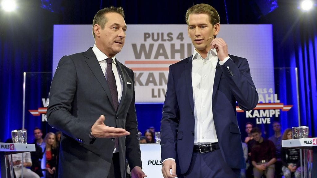 Heinz-Christian Strache (FPÖ) ja Sebastian Kurz (ÖVP)