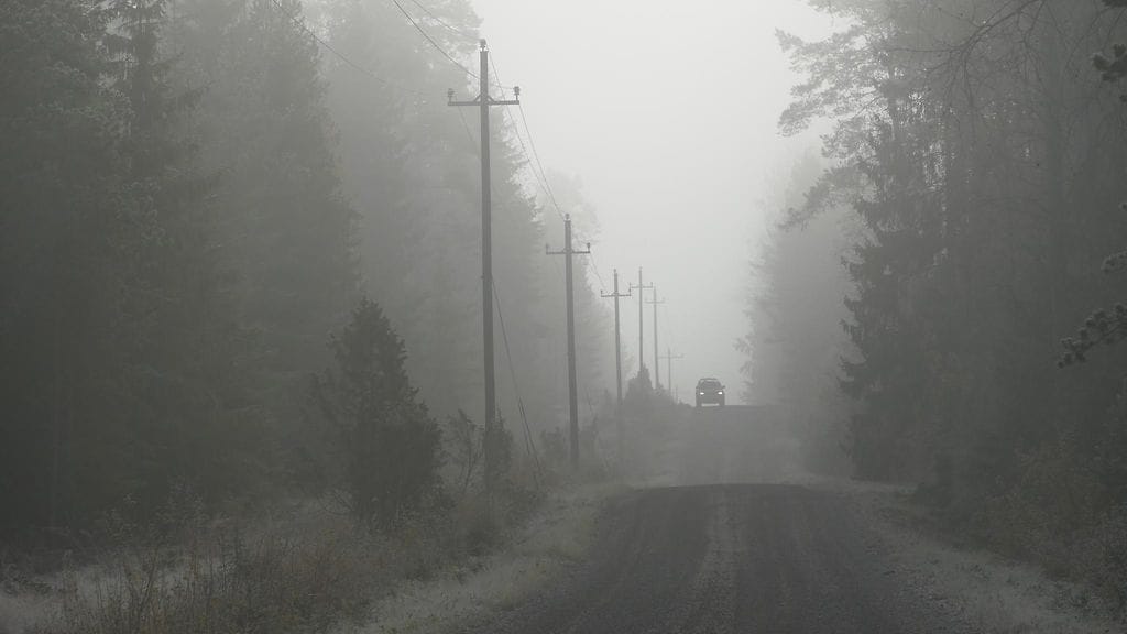 Lukijan kuvassa utuinen pakkasaamu Uudessakaupungissa 21. lokakuuta 2017.
