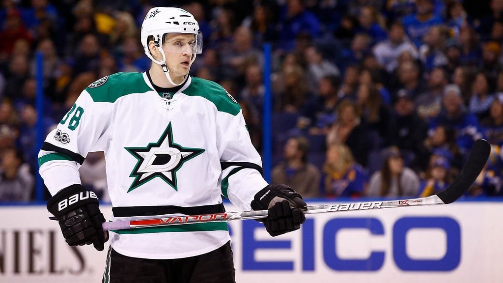 Lauri Korpikoski Dallas Starsin paidassa viime kaudella.