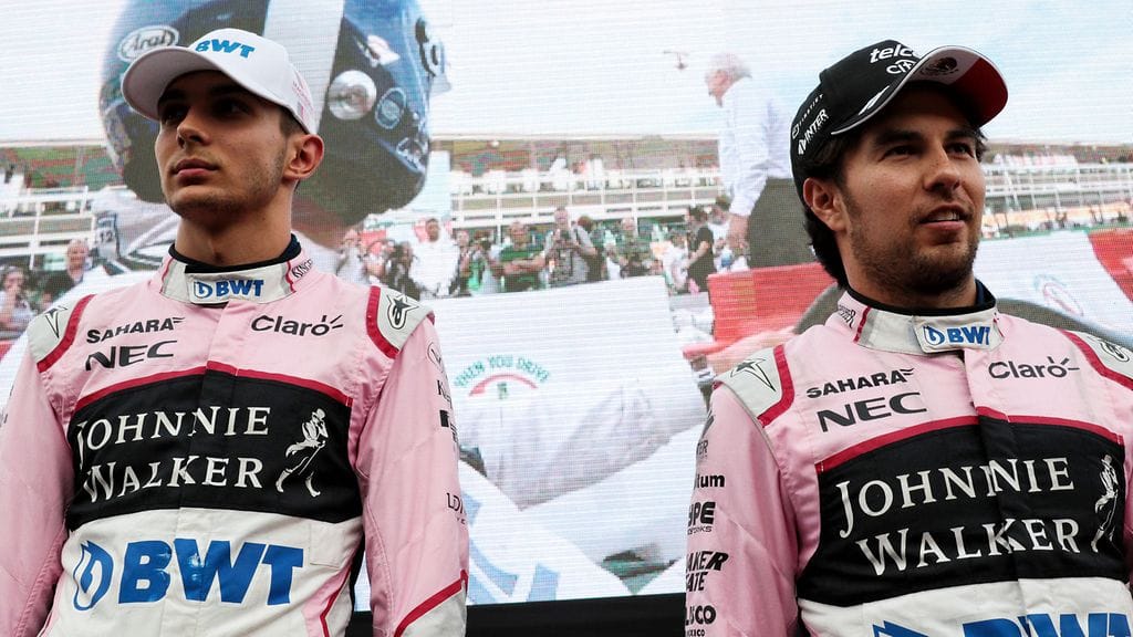 Esteban Ocon ja Sergio Perez.
