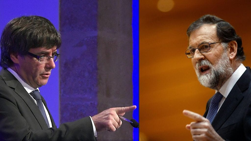 Katalonian aluejohtajalle Carles Puigdemont ja Espanjan pääministeri Mariano Rajoy