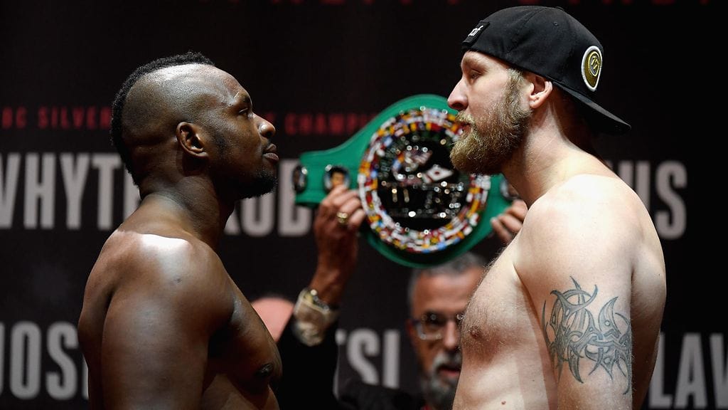 Robert Helenius (oik.) ja Dillian Whyte ottelevat tänä iltana.
