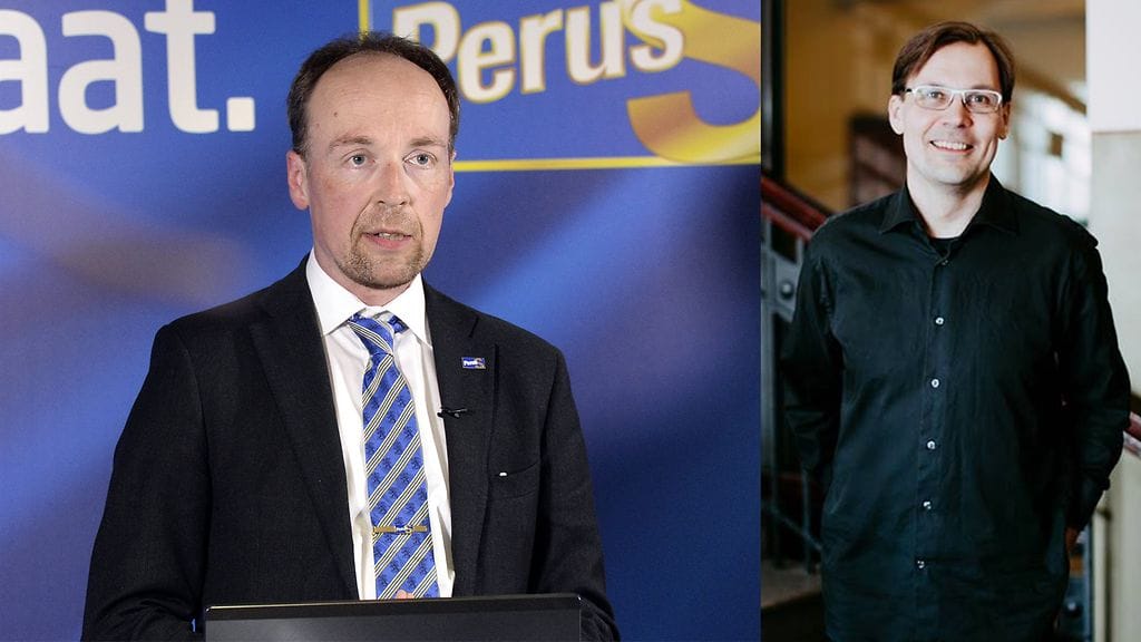 Helsinkiläinen ohjelmistoyritys Flo Apps (toimitusjohtaja Tapio Nurminen kuvassa oikealla) lopetti yhteistyön perussuomalaisten kanssa, kun Jussi Halla-ahosta tuli puolueen puheenjohtaja.