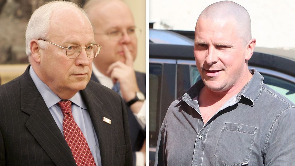 Dick Cheney vuonna 2005 ja Christian Bale vuonna 2017.