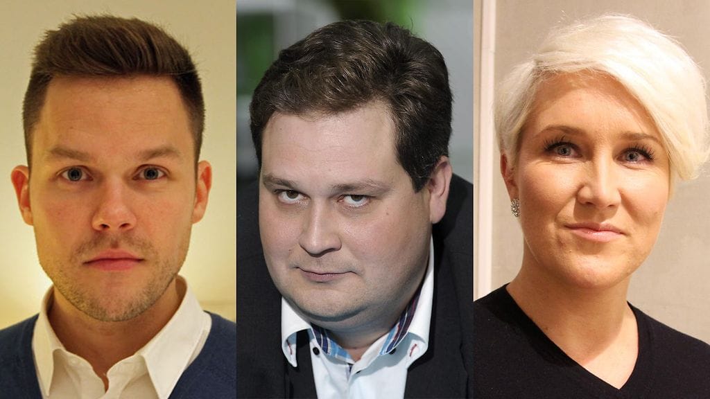 Ronny Roslöf, Jethro Rostedt ja Mira Kasslin.