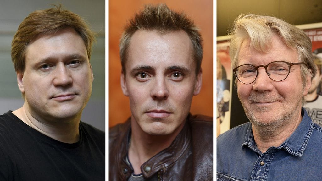 Samuli Edelmann, Jasper Pääkkönen ja Pirkka-Pekka Petelius.