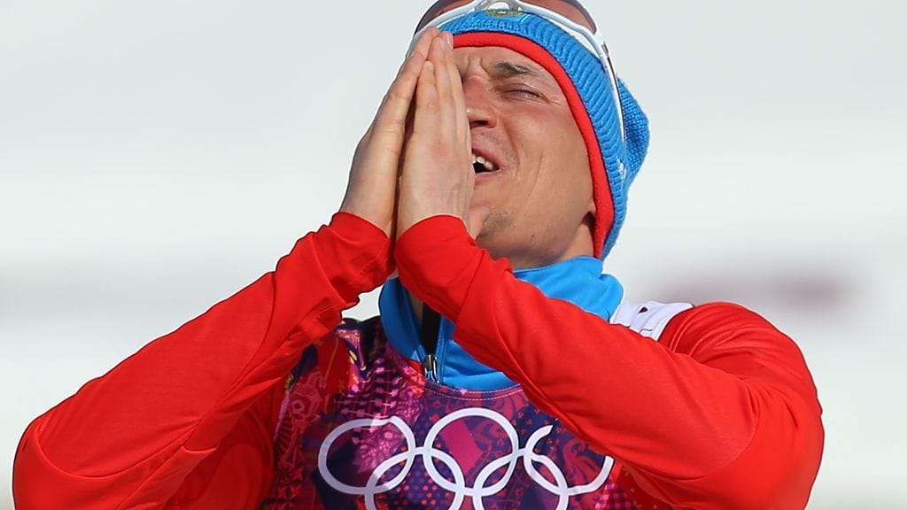 Aleksandr Legkov tuuletti Sotshissa olympiavoittoa.