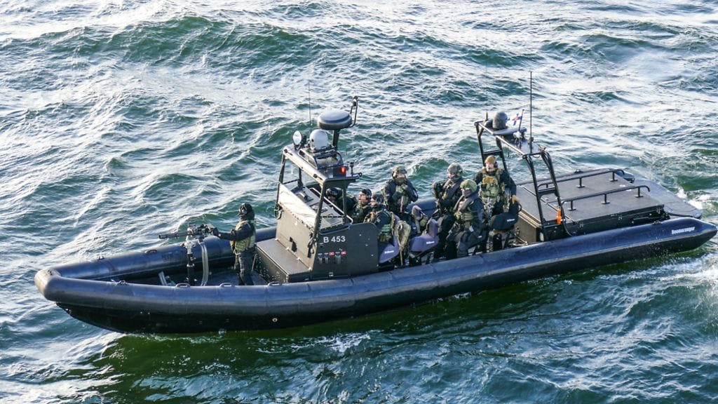 Puolustusvoimat harjoitteli vesillä lokakuussa 2017. Kuva ei liity raivaustöihin.