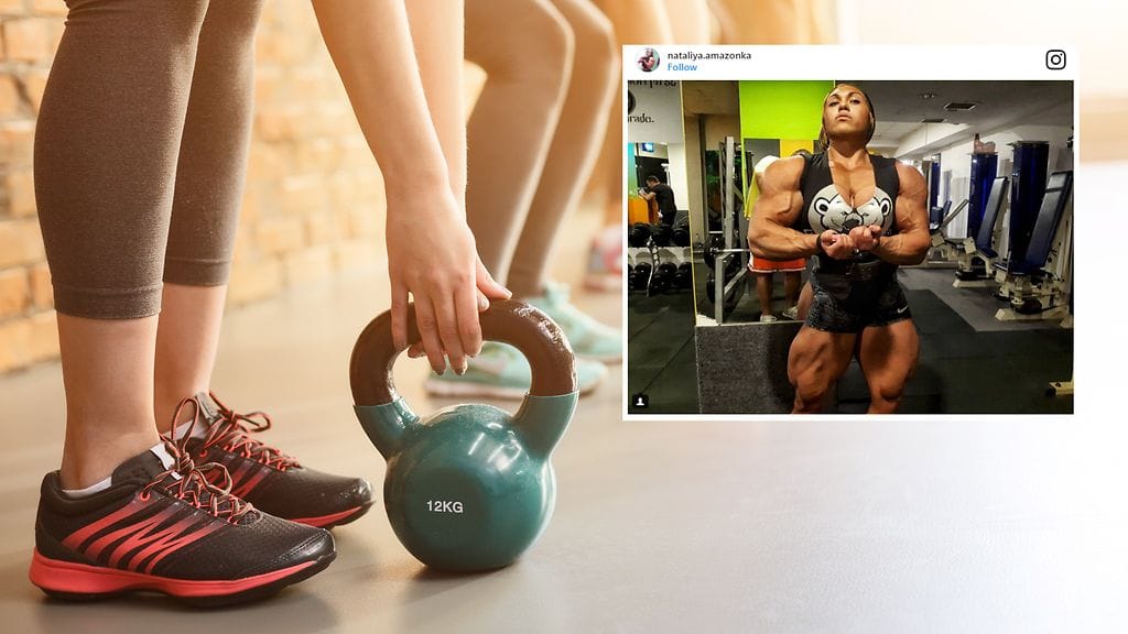 Teininä painonnoston aloittanut Nataliya on kerännyt alunperin hentoiseen varteensa 50 kiloa lihasta.