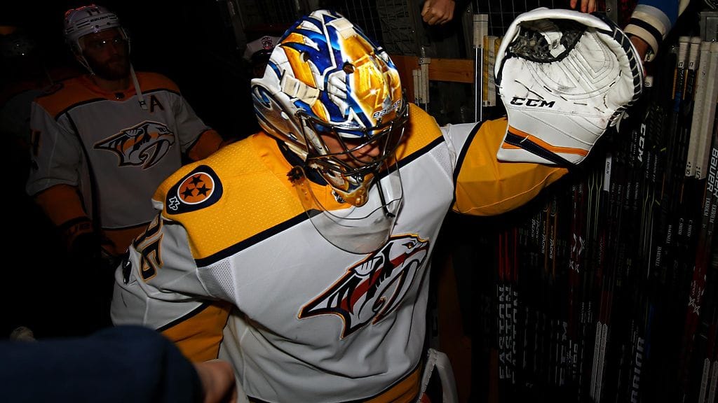 Pekka Rinne oli Columbustakin vastaan vedossa.