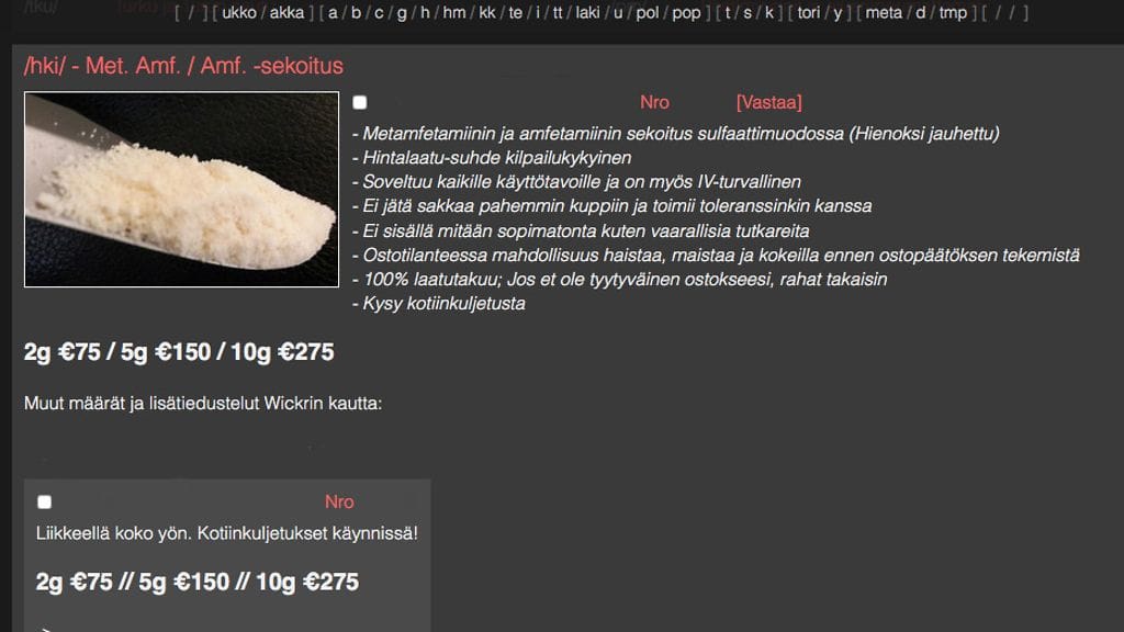 Kuvankaappaus suljetulta Sipulikanava-keskustelupalstalta.