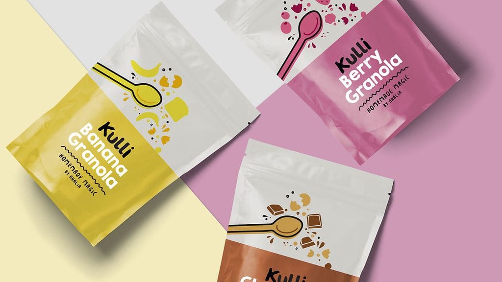 Banaanin, marjojen ja suklaan makuisia Kulli-muroja.