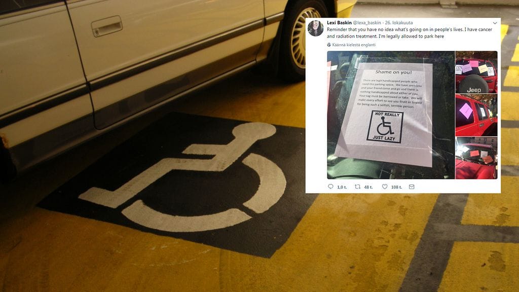 Aivosyövästä kärsivä nainen sai asiattoman palautevyöryn pysäköinnistään.