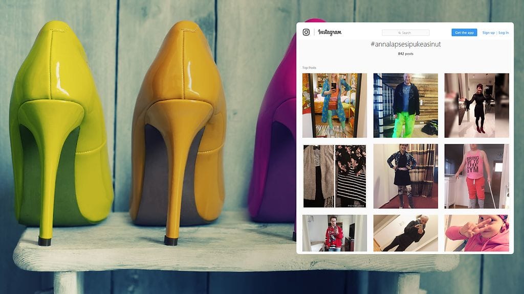 Näin Anna lapsesi pukea sinut töihin -päivä näkyy Instagramissa! Kuvituskuva, toisen kuvan lähde Instagram