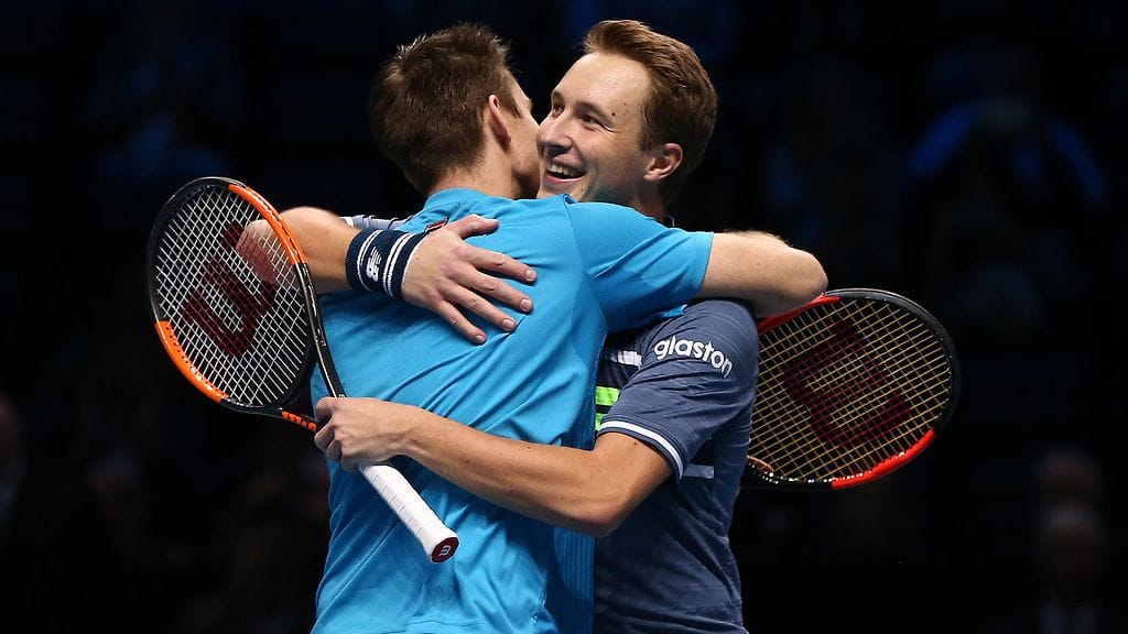 Henri Kontinen ja John Peers juhlivat voittoa (arkistokuva)