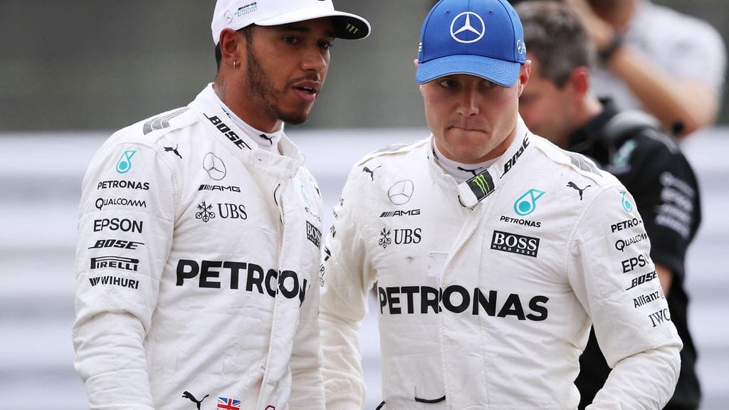 Lewis Hamilton ja Valtteri Bottas.