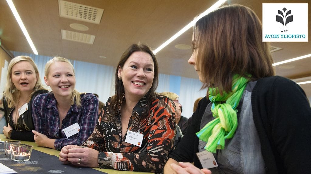 Itä-Suomen yliopiston Avoimen yliopiston henkilökuntaa (vasemmalta oikealle): Maria Luojus, Marja-Liisa Niemi, Leila Saramäki ja Annamari Lastunen.