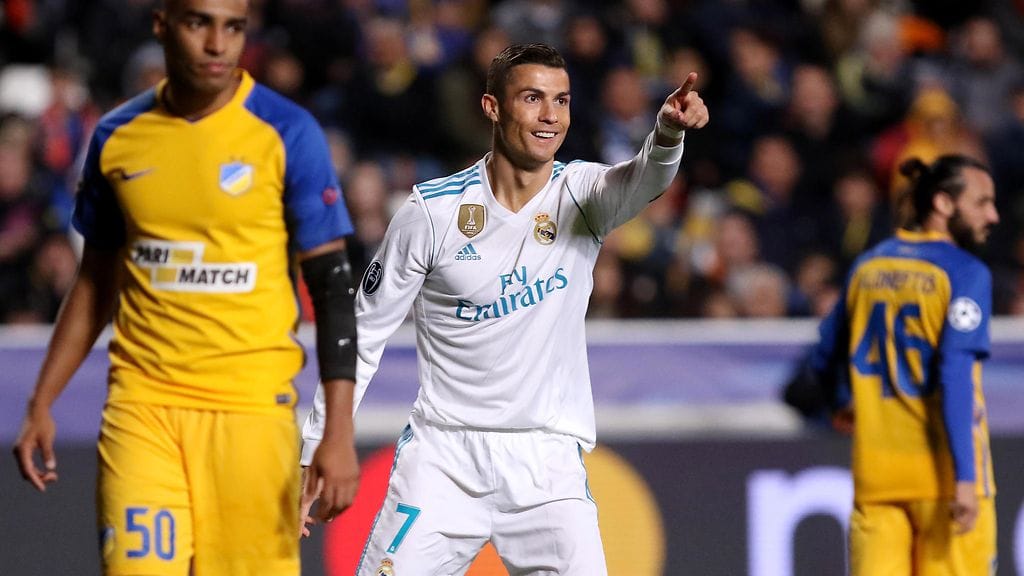 Cristiano Ronaldo kuritti APOELia tiistaina.