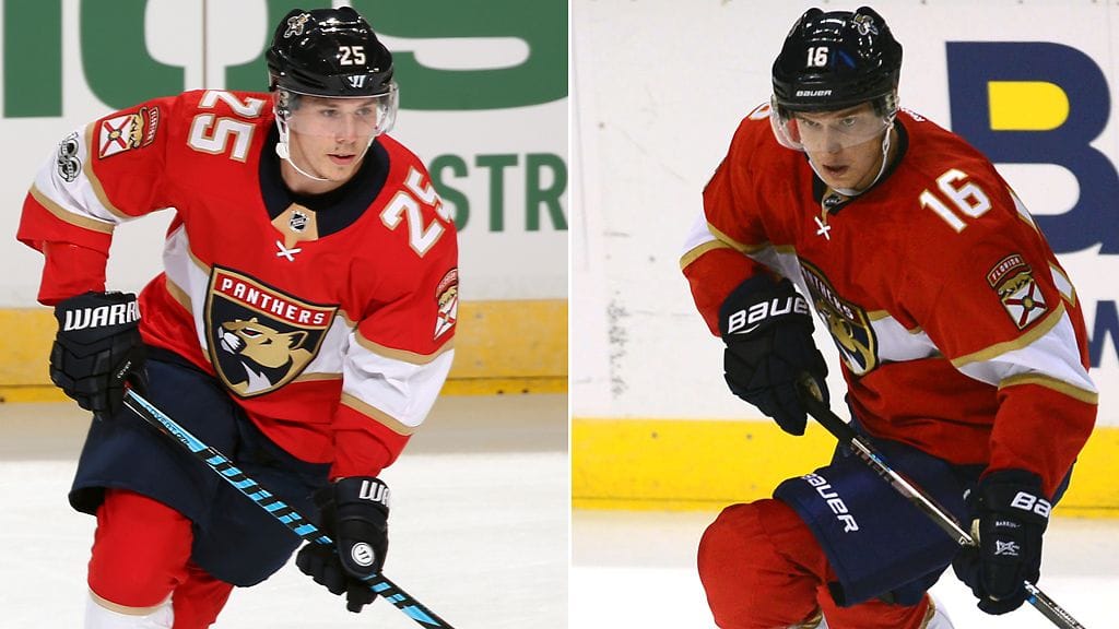 Henrik Haapala ja Aleksander Barkov.