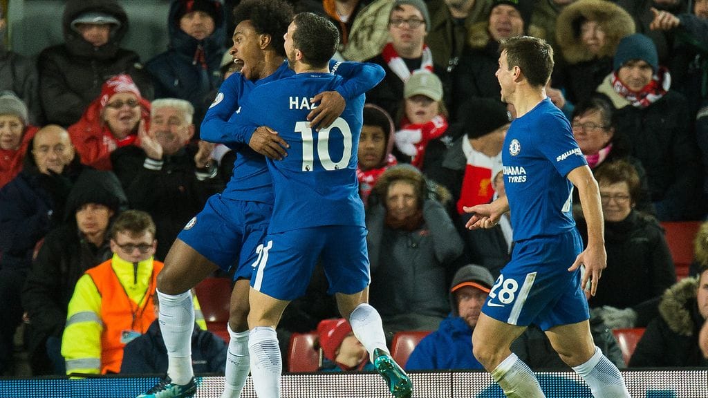Chelsea juhli Willianin maalia villisti.
