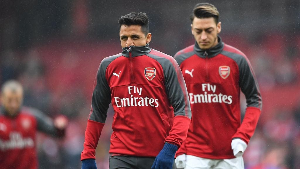 Alexis Sanchez ja Mesut Özil.