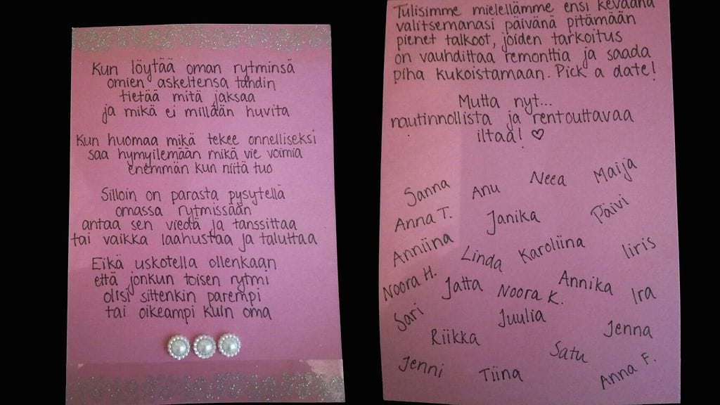 Ryhmäläisten järjestämä yllätys tuli vanhemmille enemmän kuin tarpeeseen.