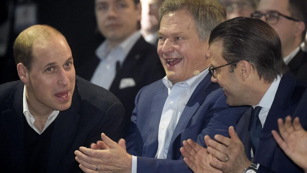 Prinssi William, Sauli Niinistö, prinssi Daniel Slushissa 30.11.2017 1